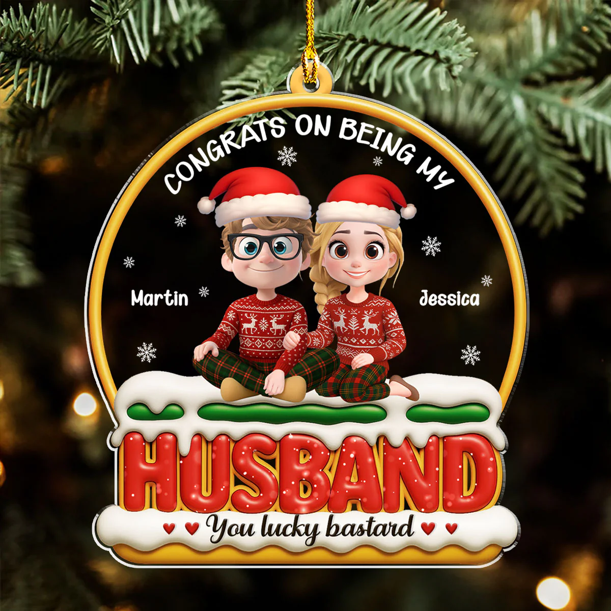 Lucky You - Personalized Custom Acrylic Ornament - Image 2