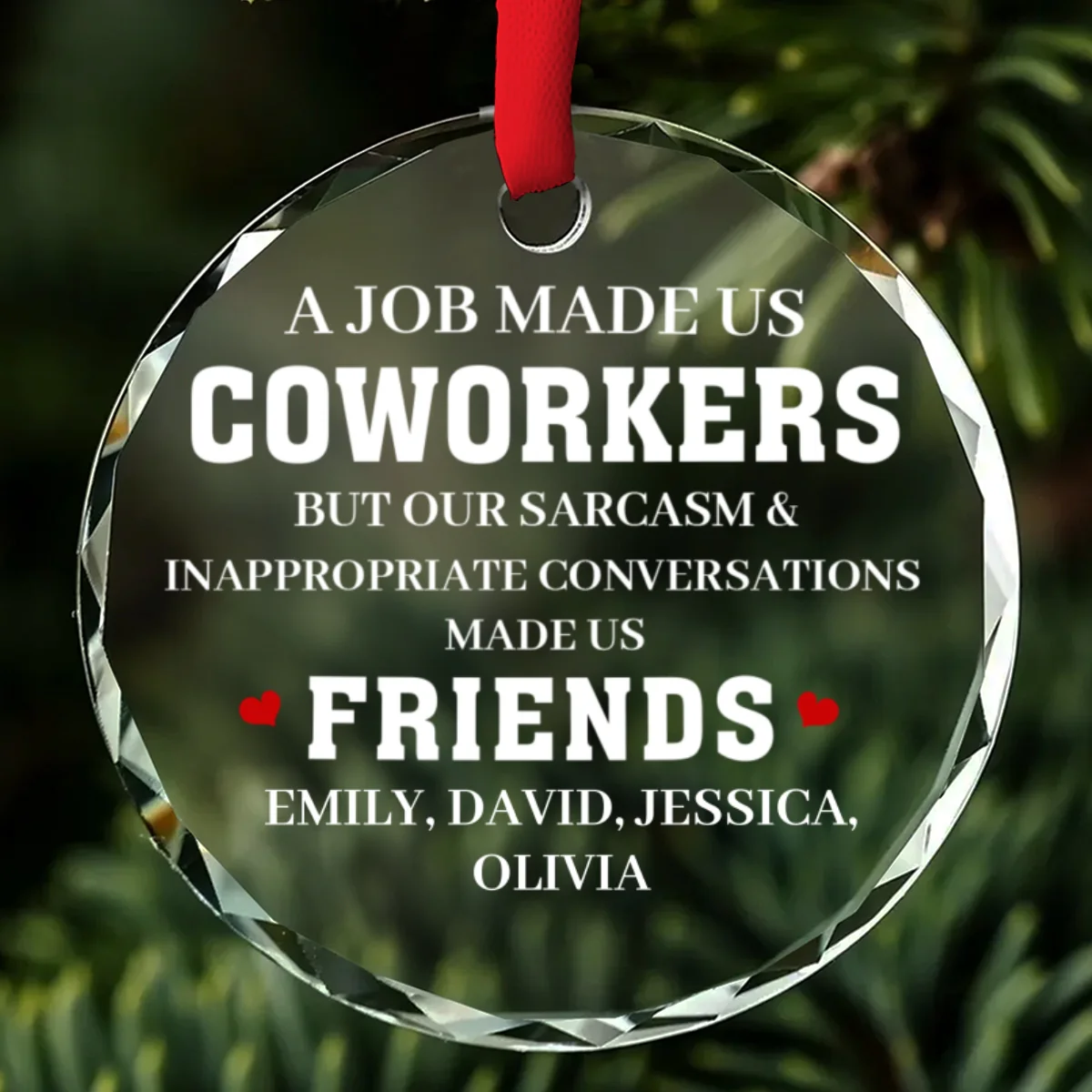 Made Us Friends - Personalized Custom Glass Ornament - Image 5