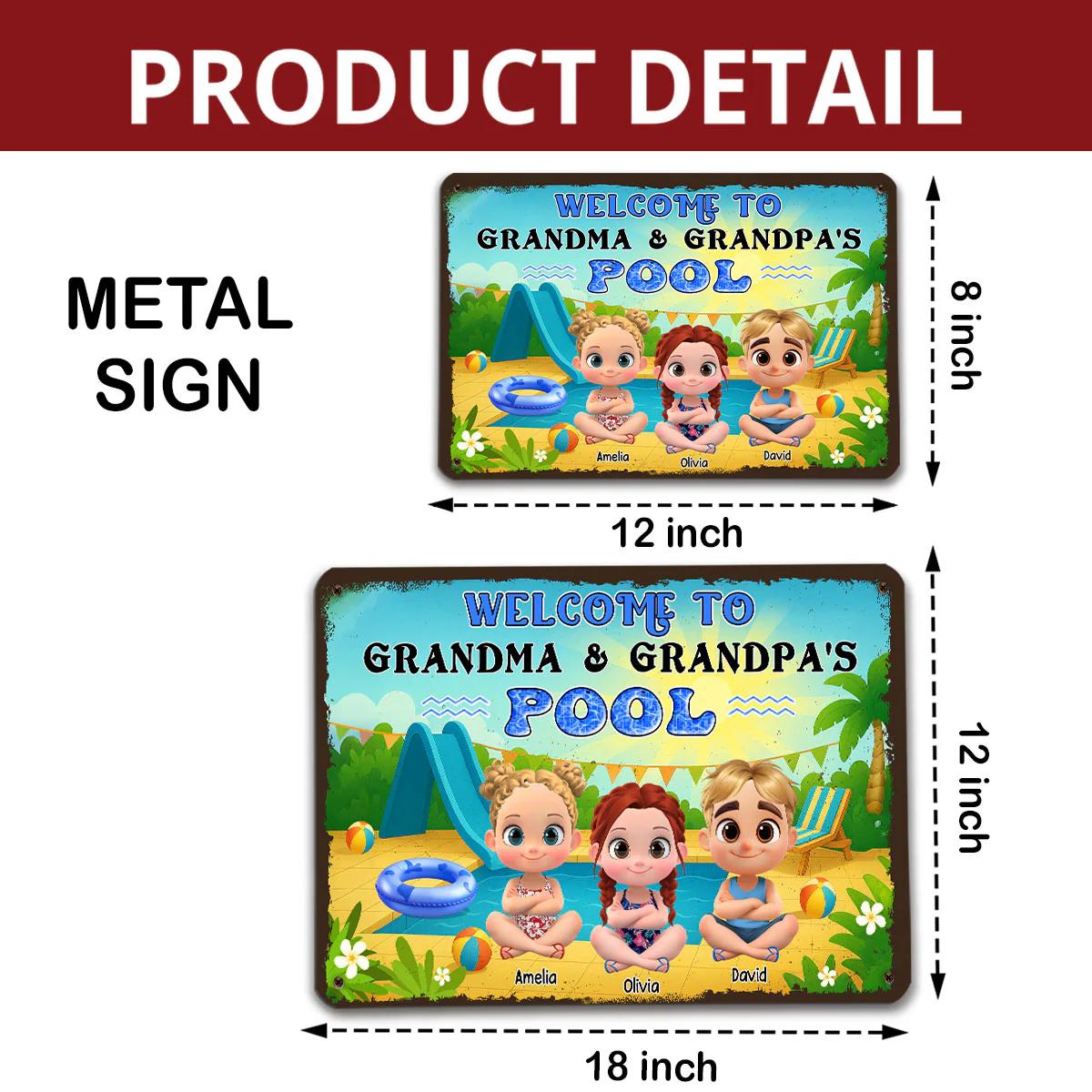 Make A Big Splash Here - Personalized Custom Metal Sign - Image 4