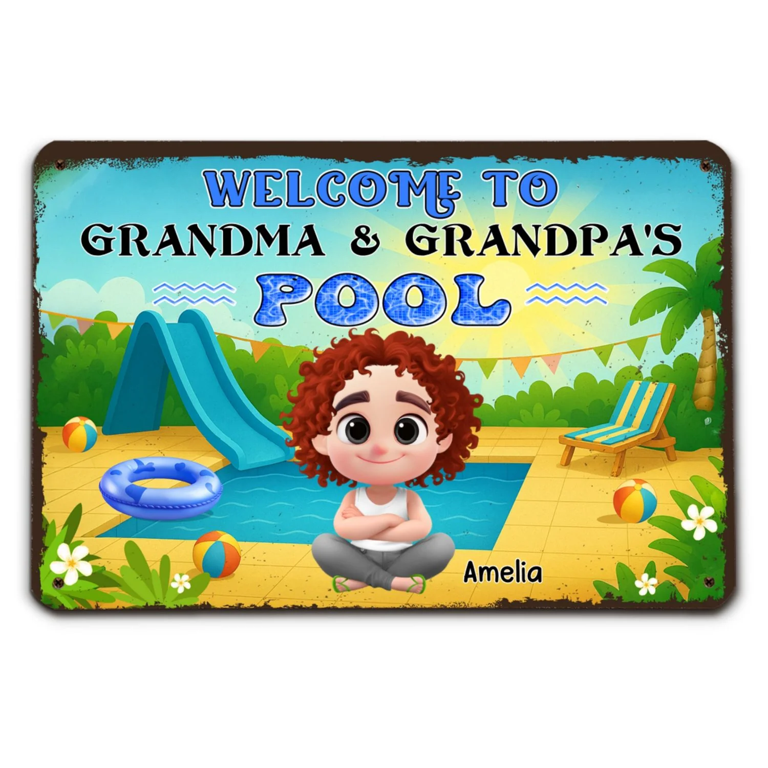 Make A Big Splash Here - Personalized Custom Metal Sign - Image 7