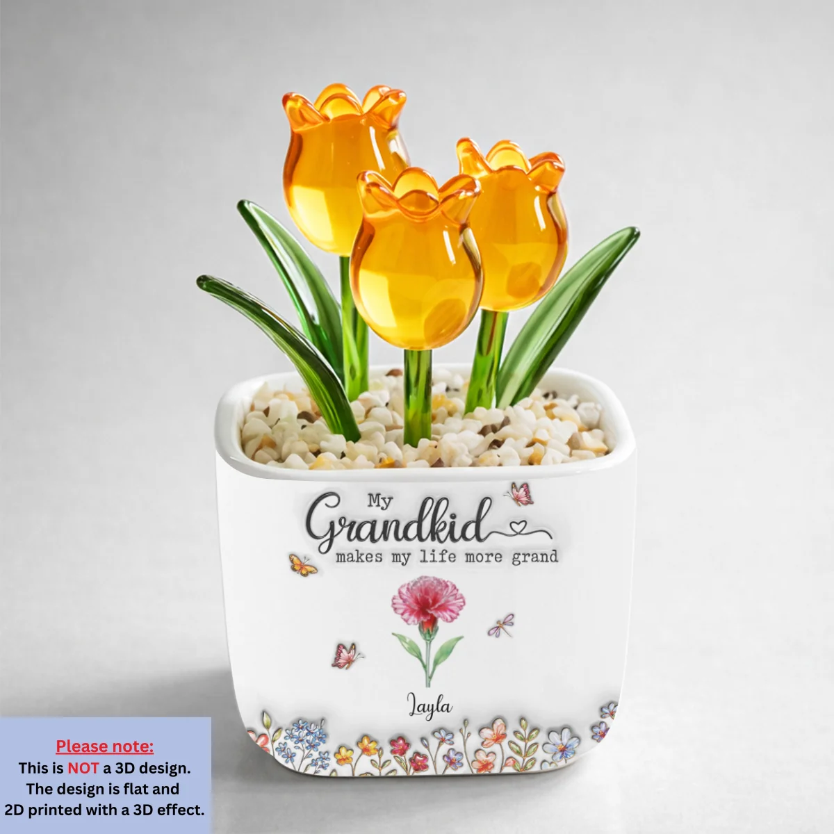 Make Life More Grand With Lovely Kids - Personalized Custom Glass Everlasting Tulips - Image 10