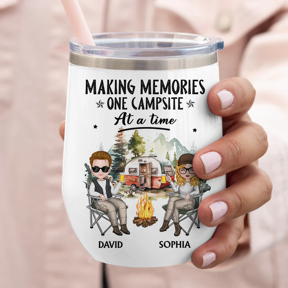 Making Camping Memories - Personalized Custom Wine Tumbler - Image 3