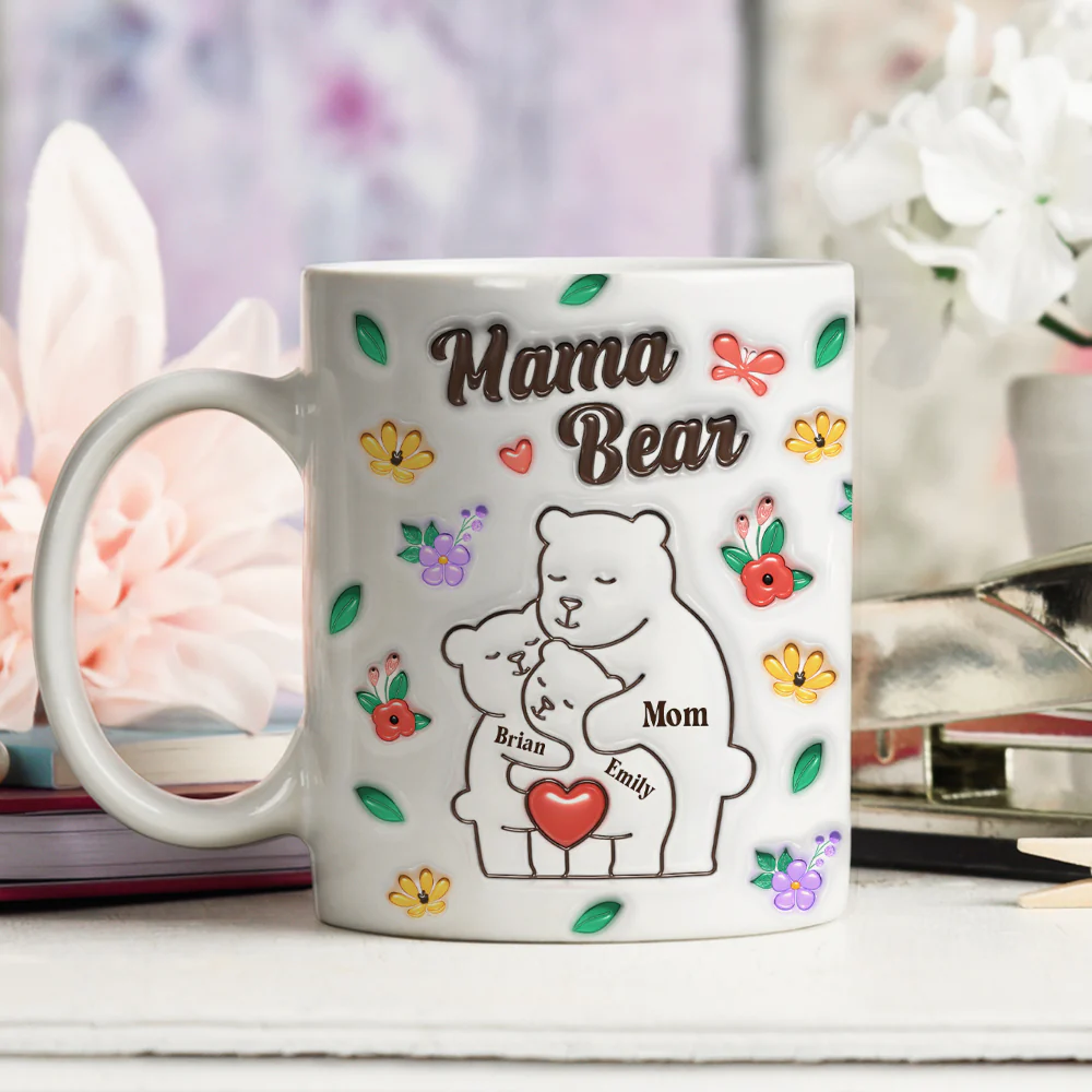 Mama Bear - Personalized Custom 3D Inflated Effect Mug - Image 4