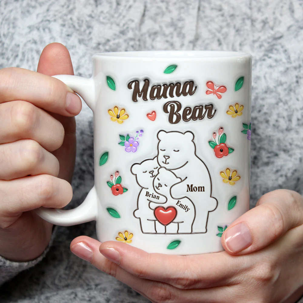 Mama Bear - Personalized Custom 3D Inflated Effect Mug - Image 6