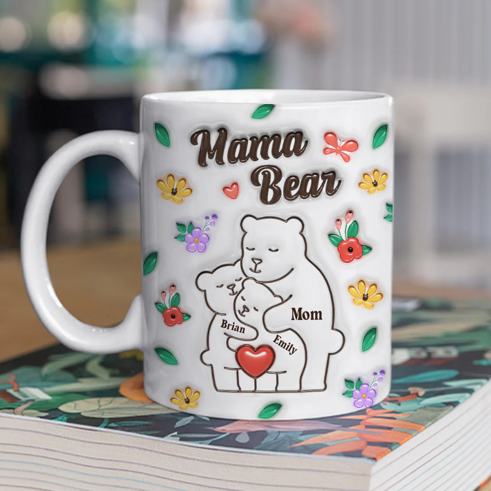 Mama Bear - Personalized Custom 3D Inflated Effect Mug - Image 7