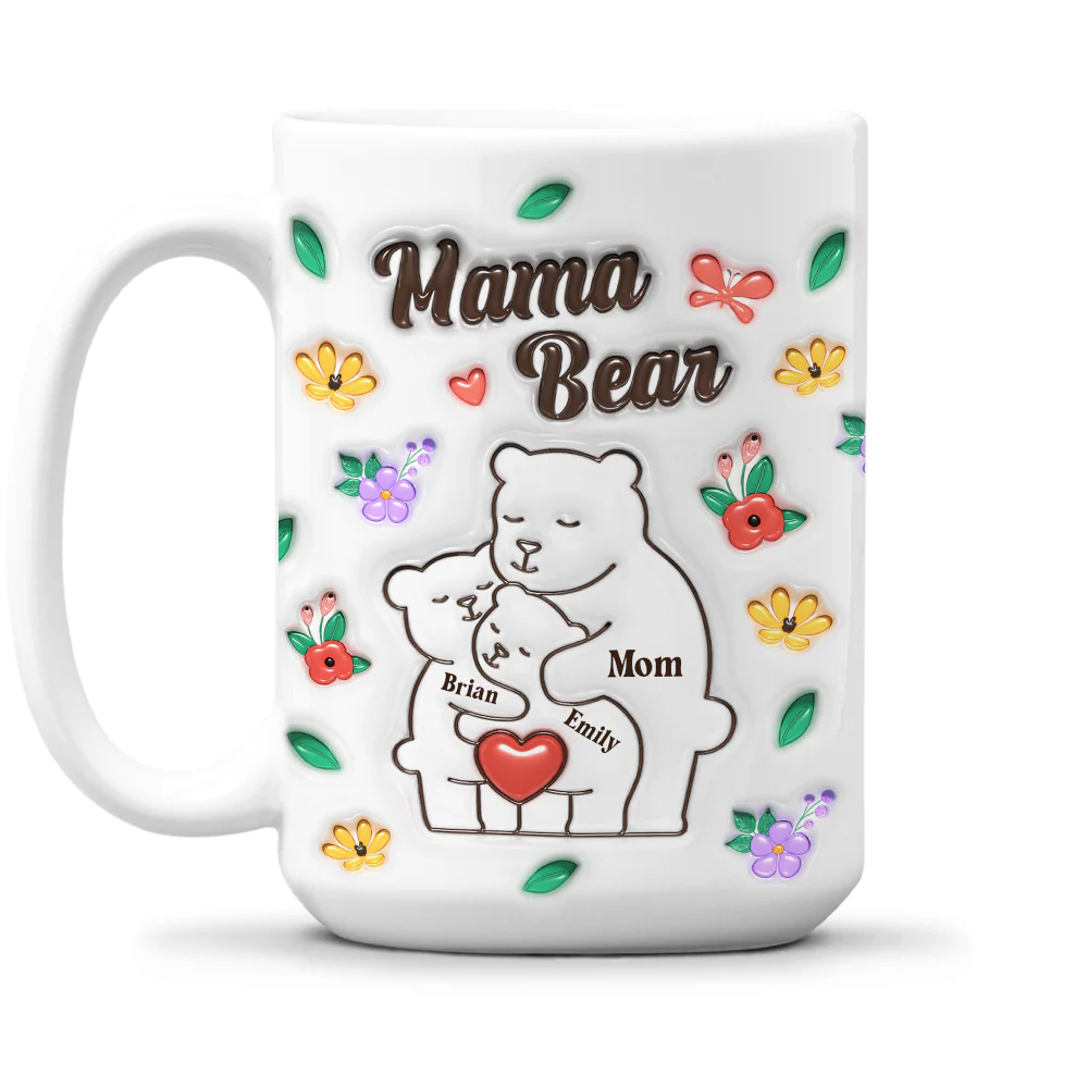 Mama Bear - Personalized Custom 3D Inflated Effect Mug - Image 9