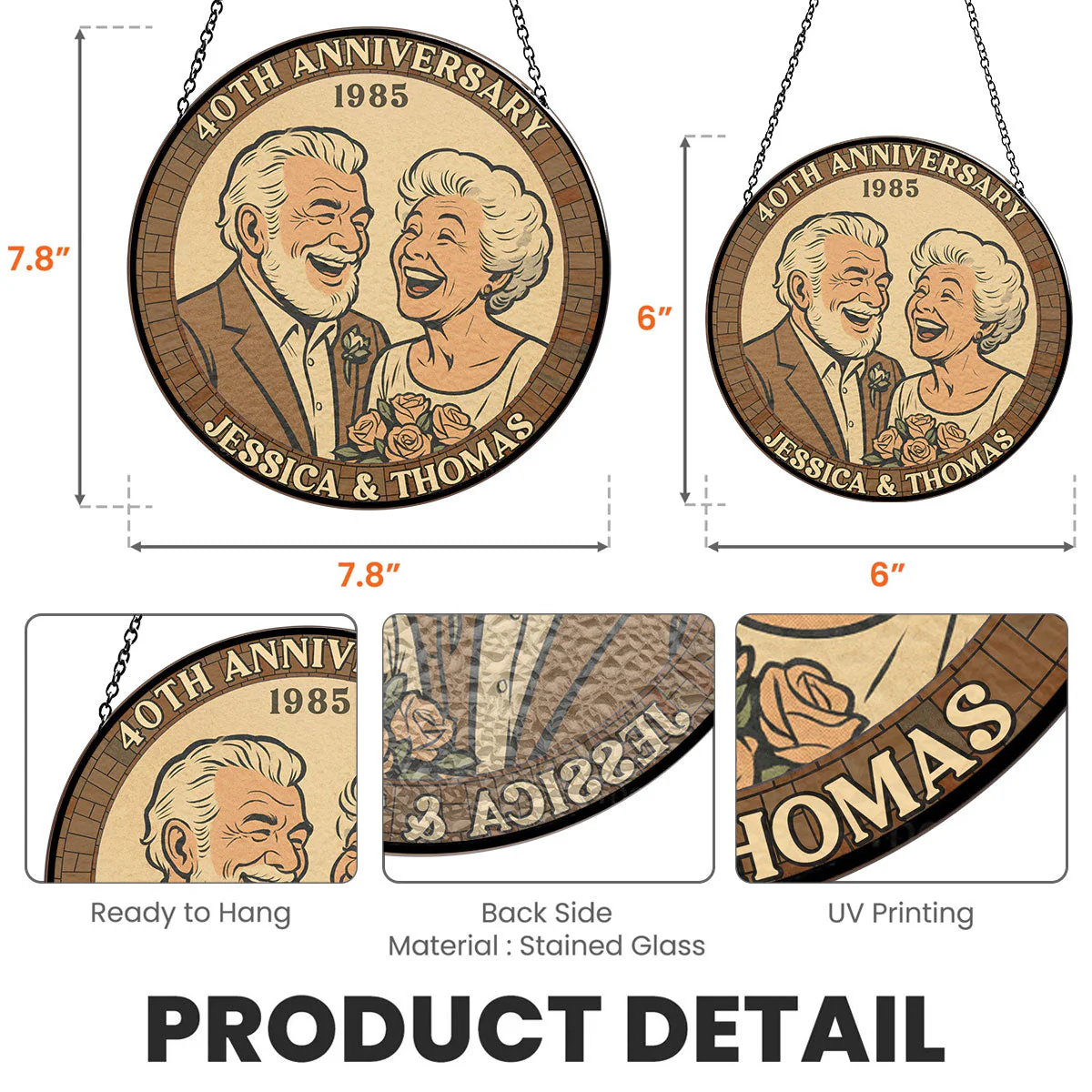 Many Years Forever - Personalized Custom Window Hanging Suncatcher - Image 6
