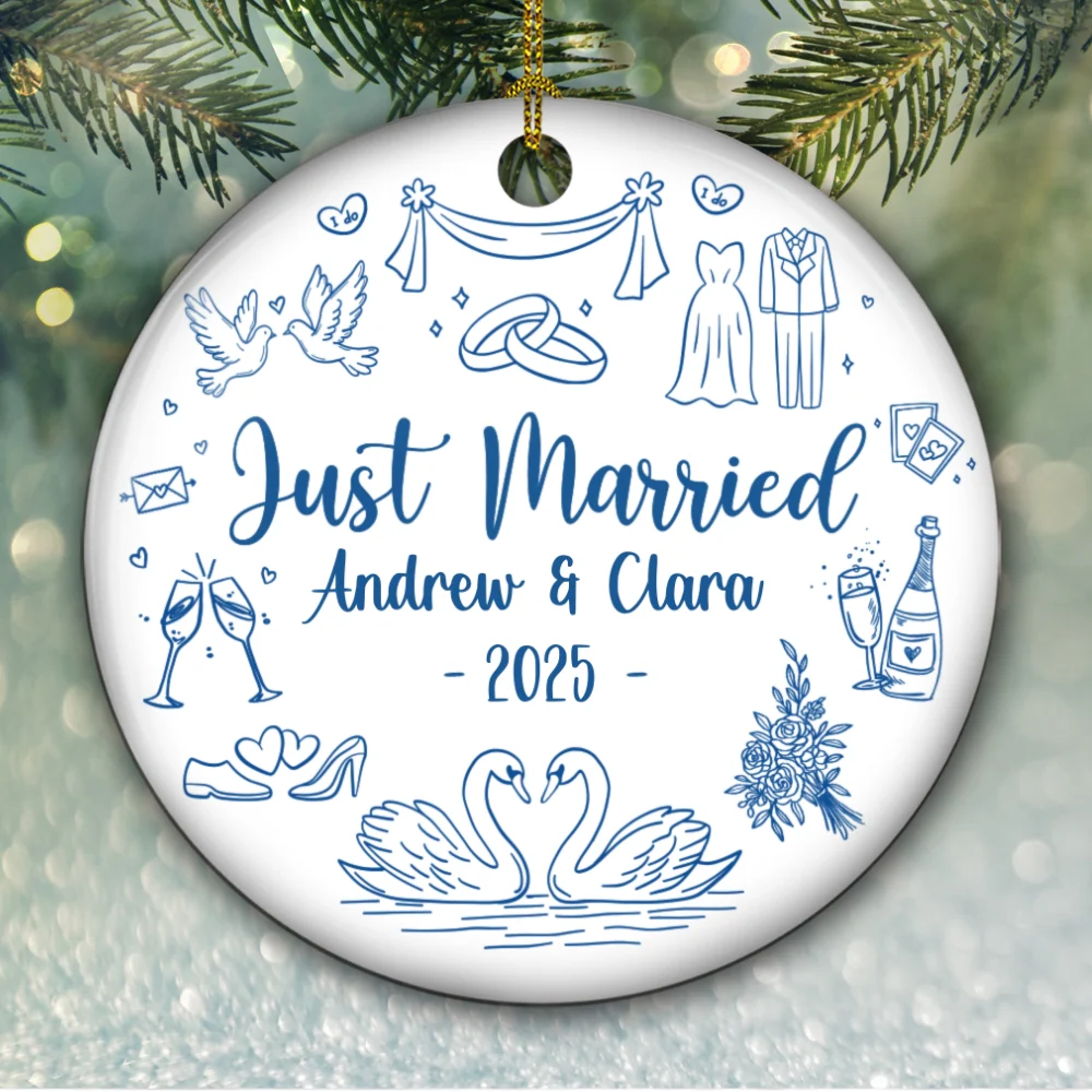 Marry You - Personalized Custom Ceramic Ornament - Image 4