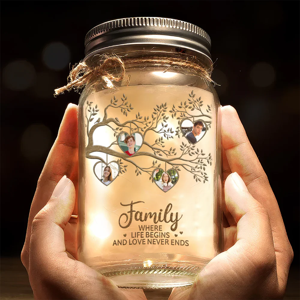 Where Life Begins - Personalized Custom Mason Jar Light - Image 2