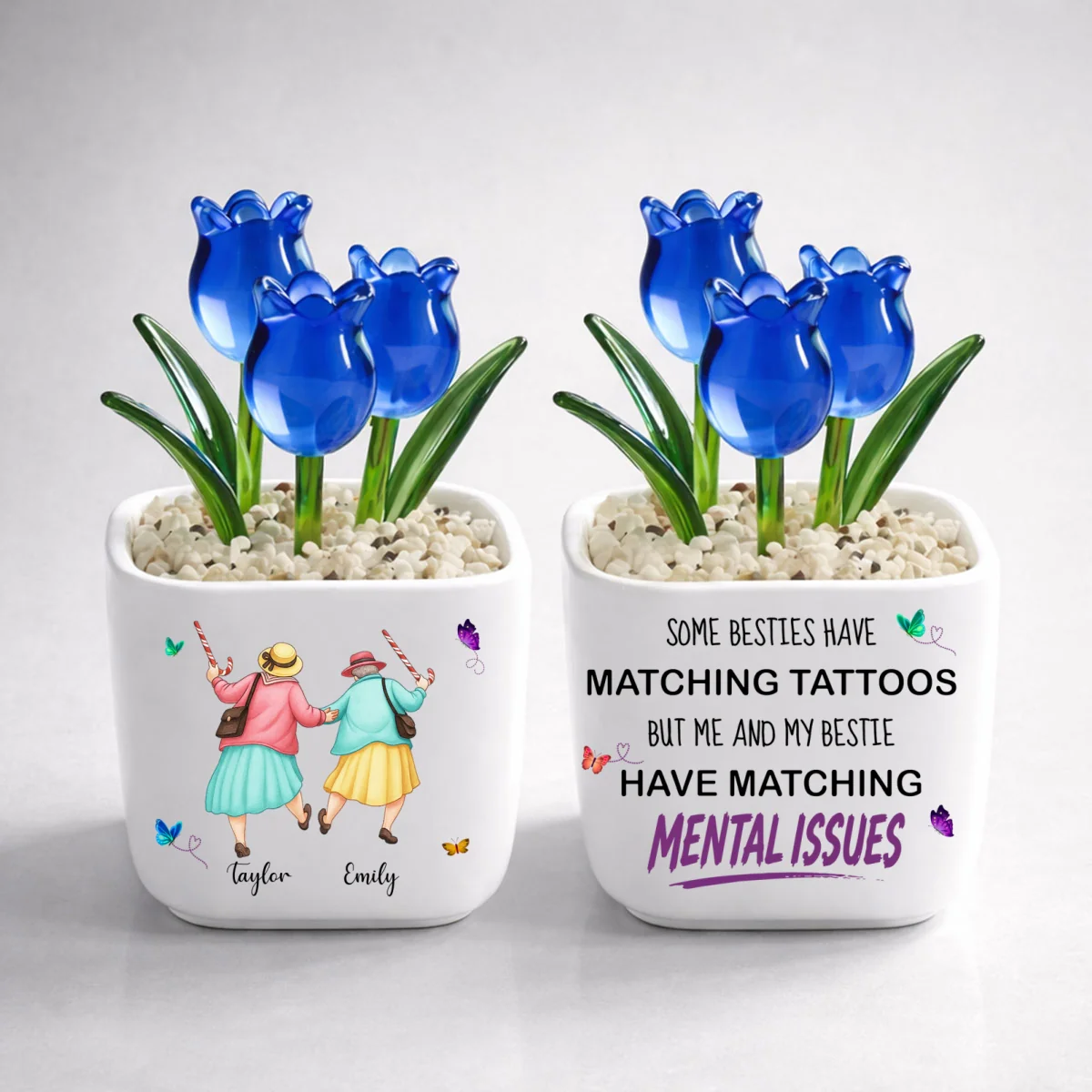 Matching Besties - Personalized Custom Glass Everlasting Tulips - Image 8