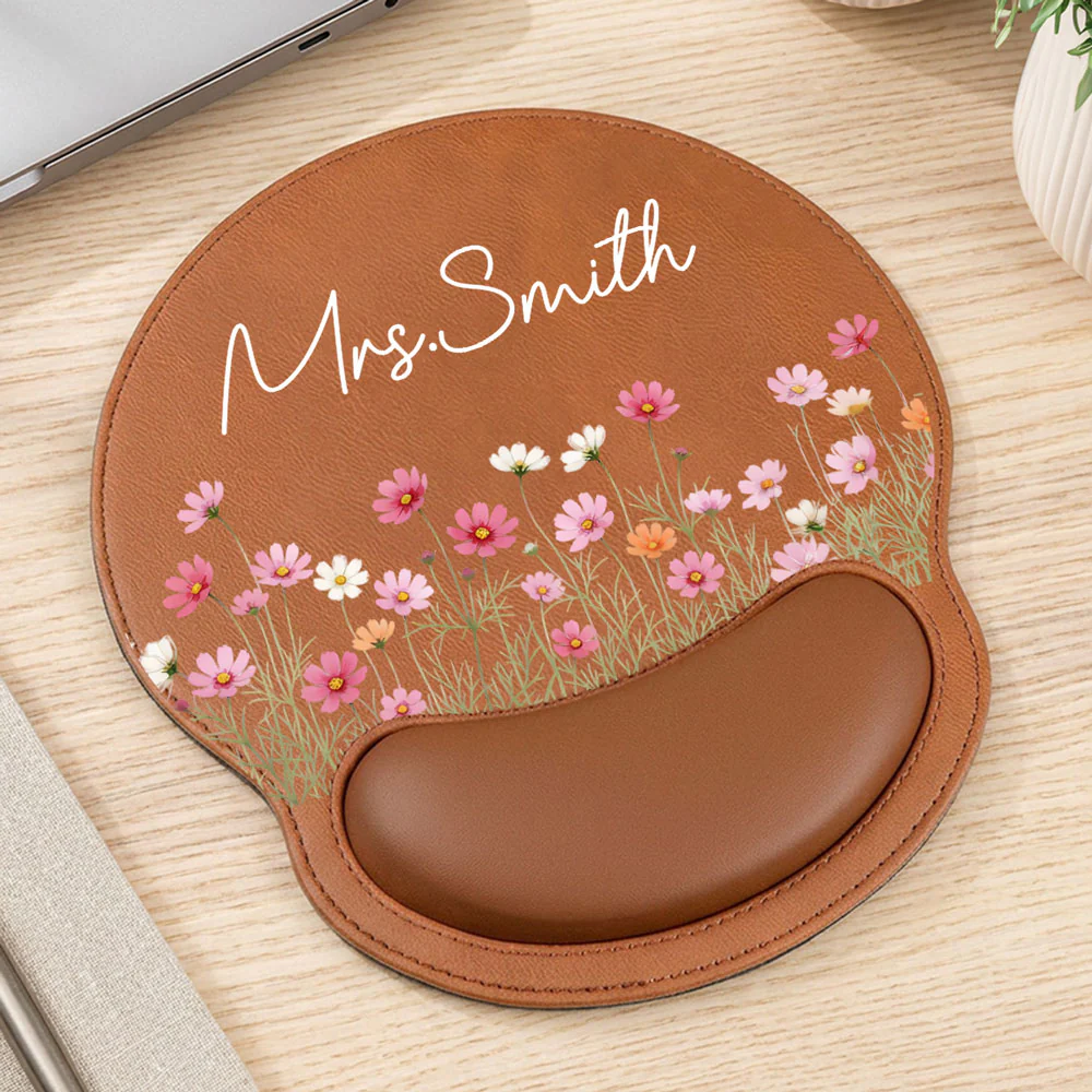 May I Bloom - Personalized Custom Leather Mouse Pad