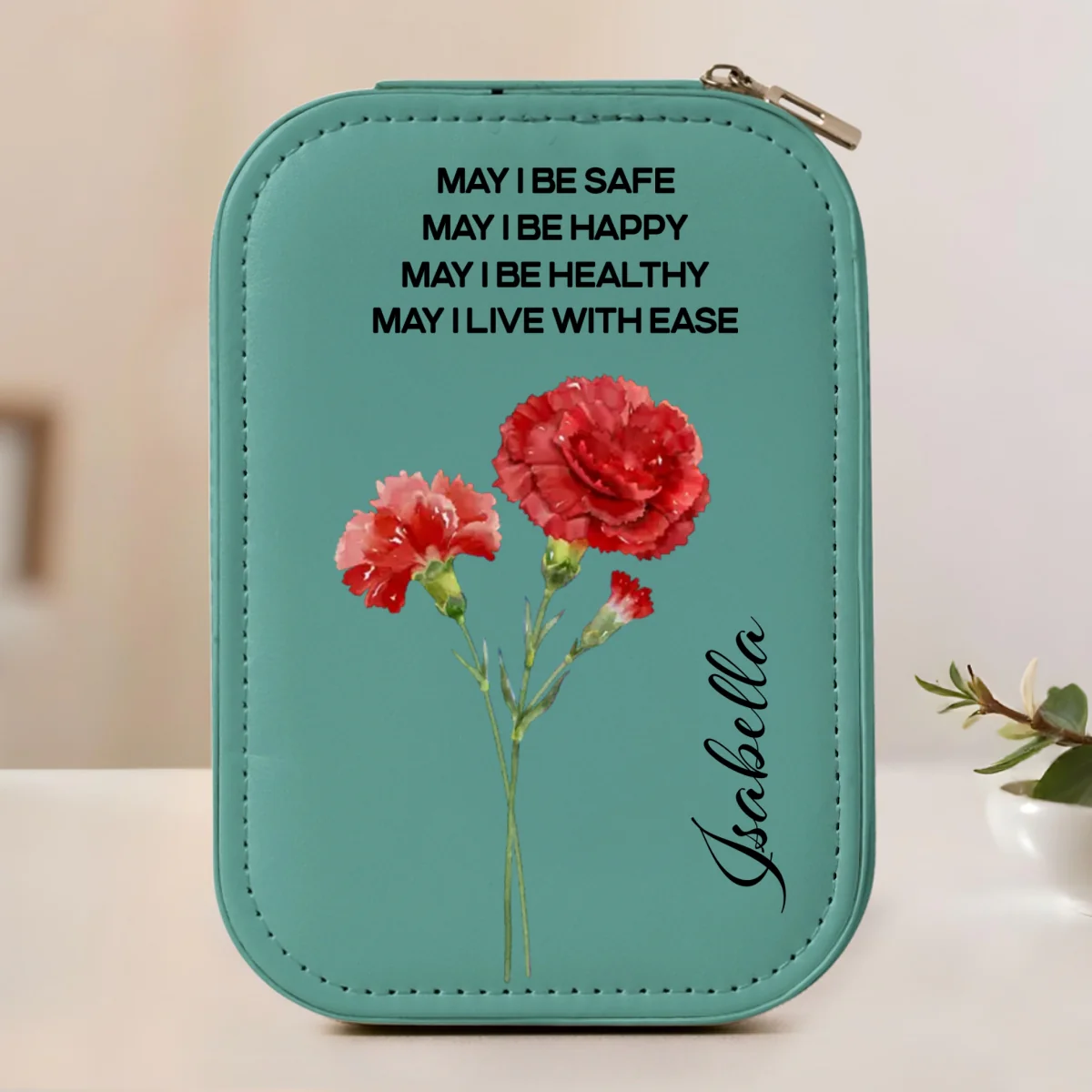 May I Live With Ease - Personalized Custom Jewelry Box With LED Mirror - Image 9