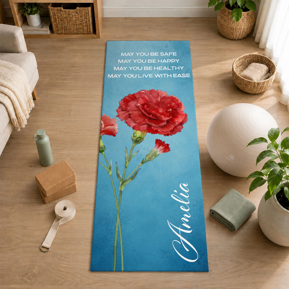 May I Live With Ease - Personalized Custom Yoga Mat