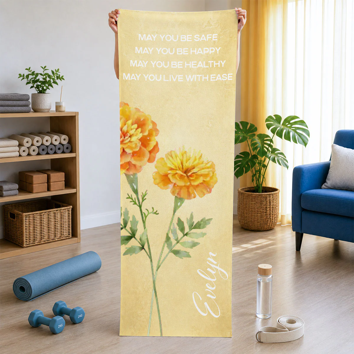 May I Live With Ease - Personalized Custom Yoga Mat - Image 5