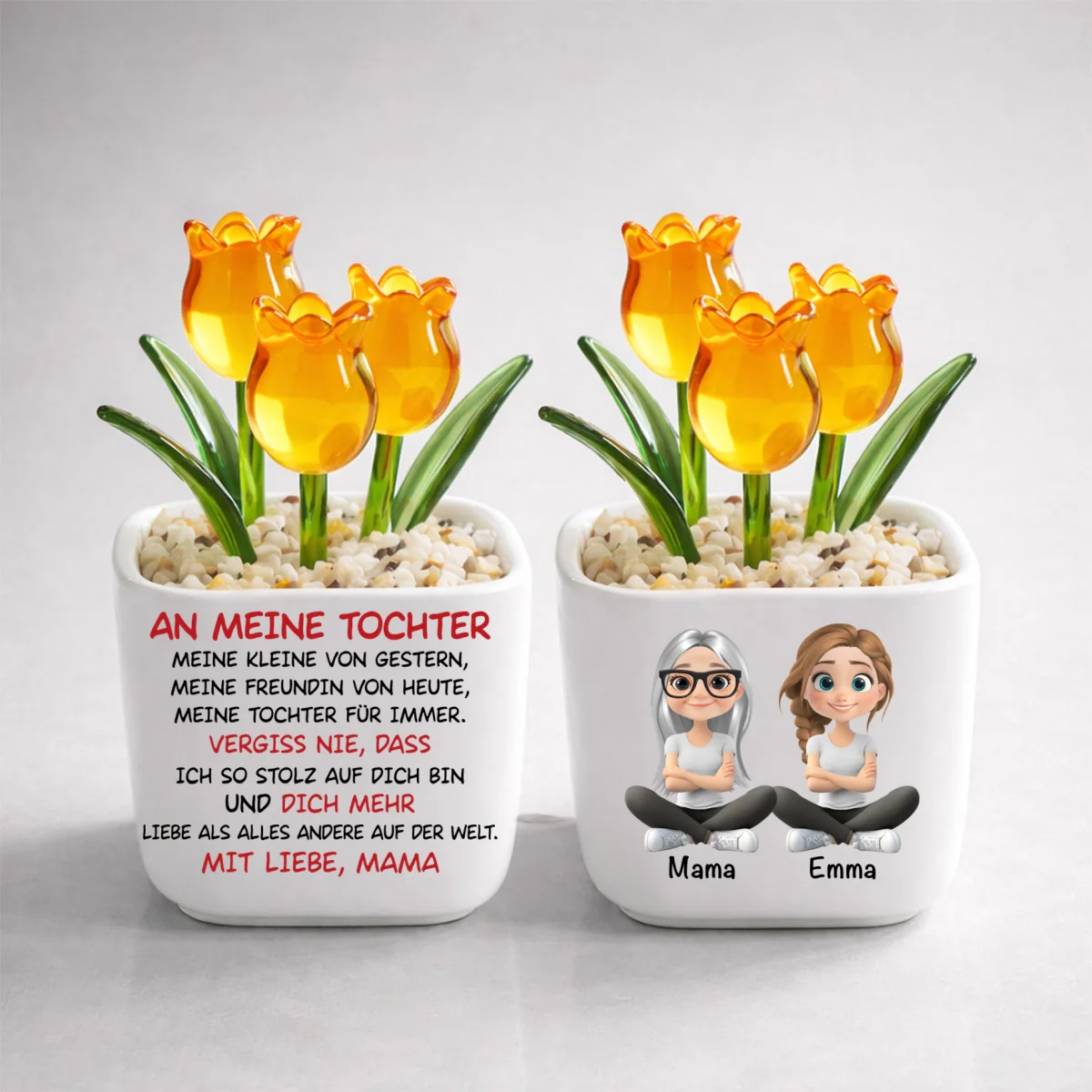 Meine Tochter Für Immer - Personalisierter Glas Mit Ewigen Tulpen - Image 10