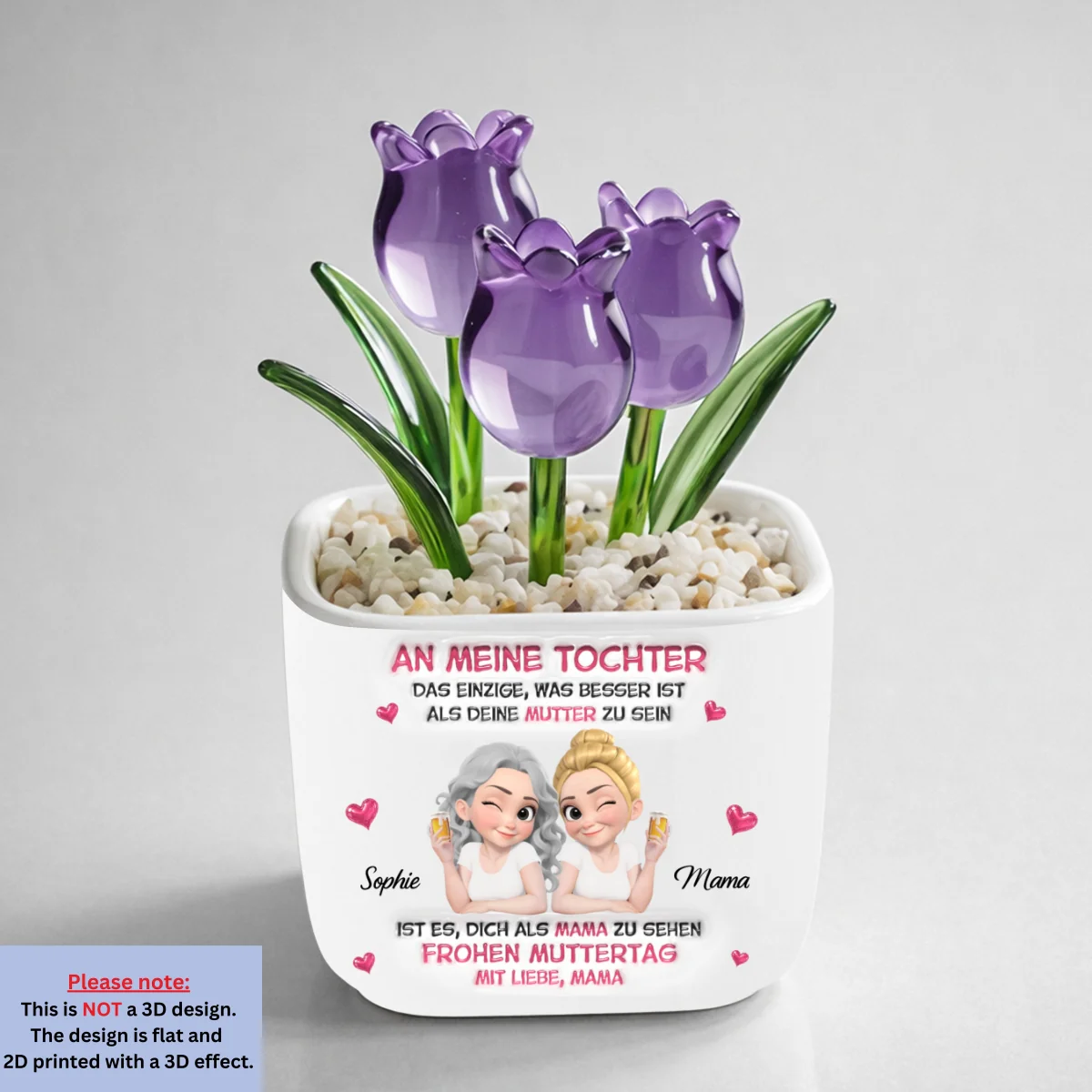 Meine Tochter Werden Sehen - Personalisierte Vase Mit Ewigen Tulpen - Image 10