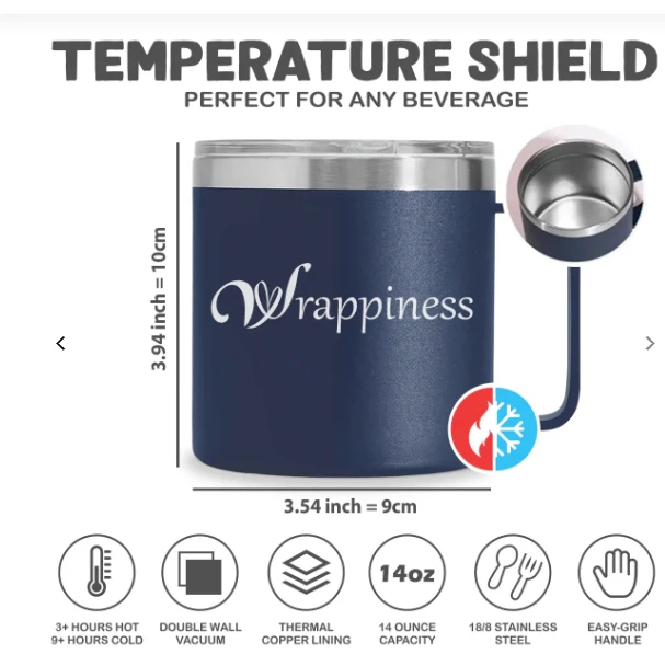 Memories At Campsite - Personalized Custom 14oz Stainless Steel Tumbler With Handle - Image 6