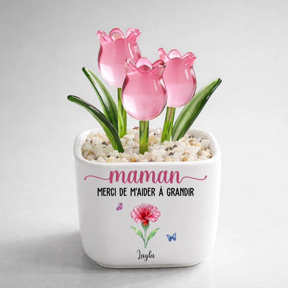 Merci De M'Aider À Grandir - Tulipes Éternelles En Verre Personnalisées - Image 8