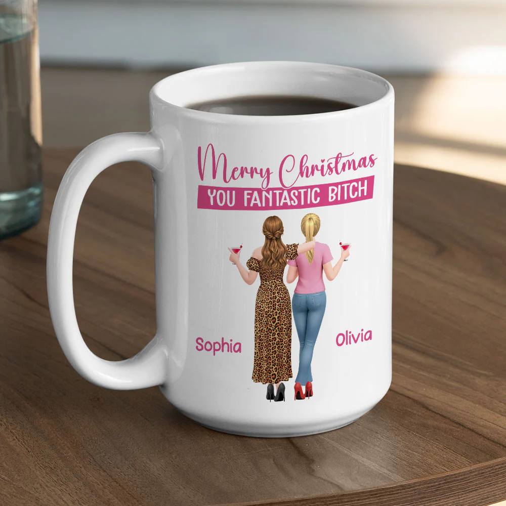 Merry Christmas My Bestie - Personalized Custom Coffee Mug - Image 4