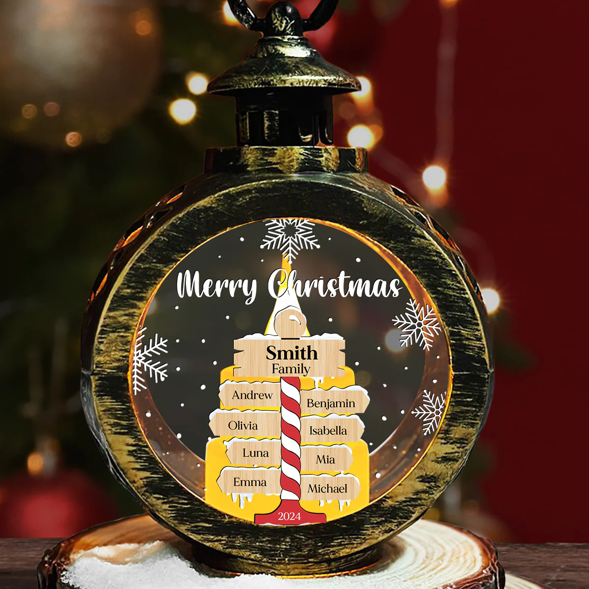 Merry Christmas - Personalized Custom Christmas Lantern