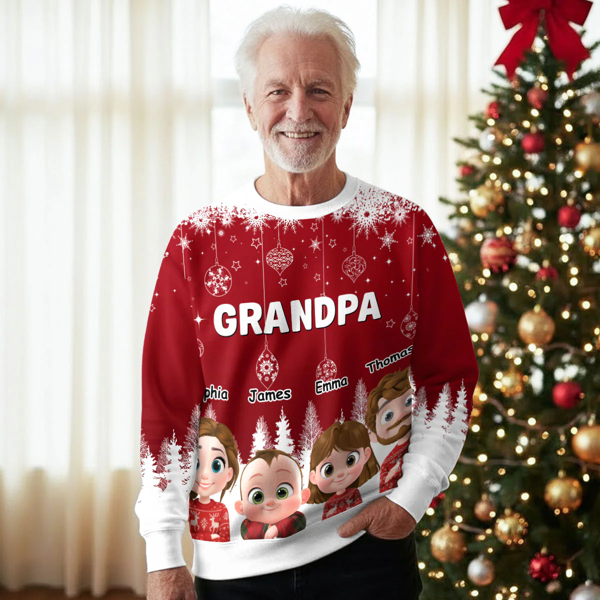 Merry Moments Grandma - Personalized Custom All-Over-Print Sweatshirt - Image 2