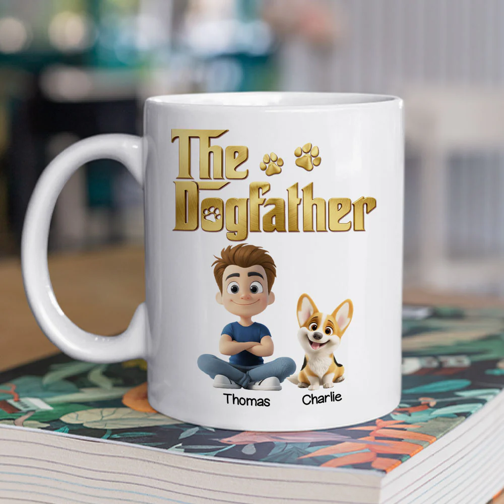 Metal Gold Dog Dad - Personalized Custom 3D Effect Coffee Mug - Image 2