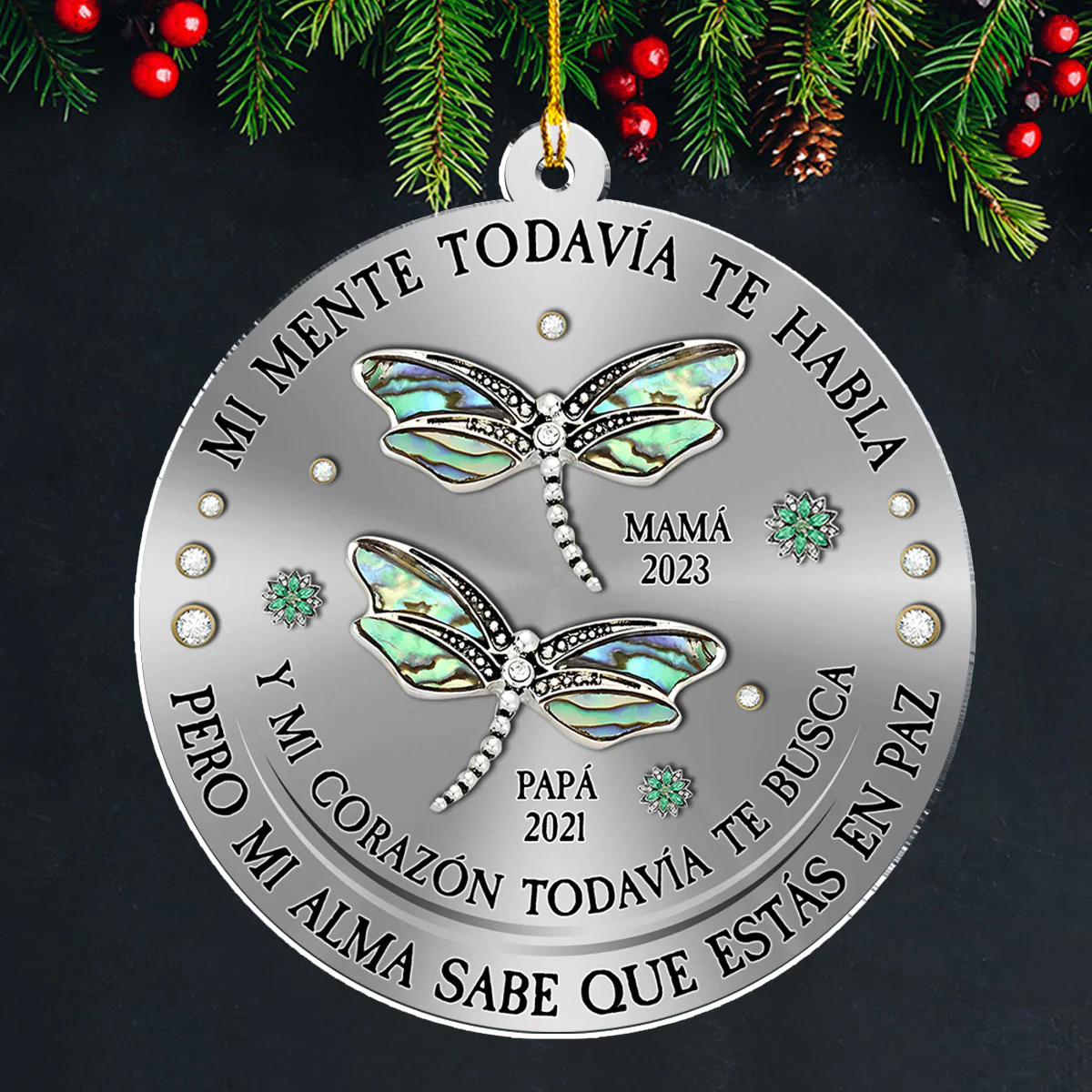 Mi Mente Mi Corazón Mi Alma – Adorno de Acrílico Personalizado - Image 4