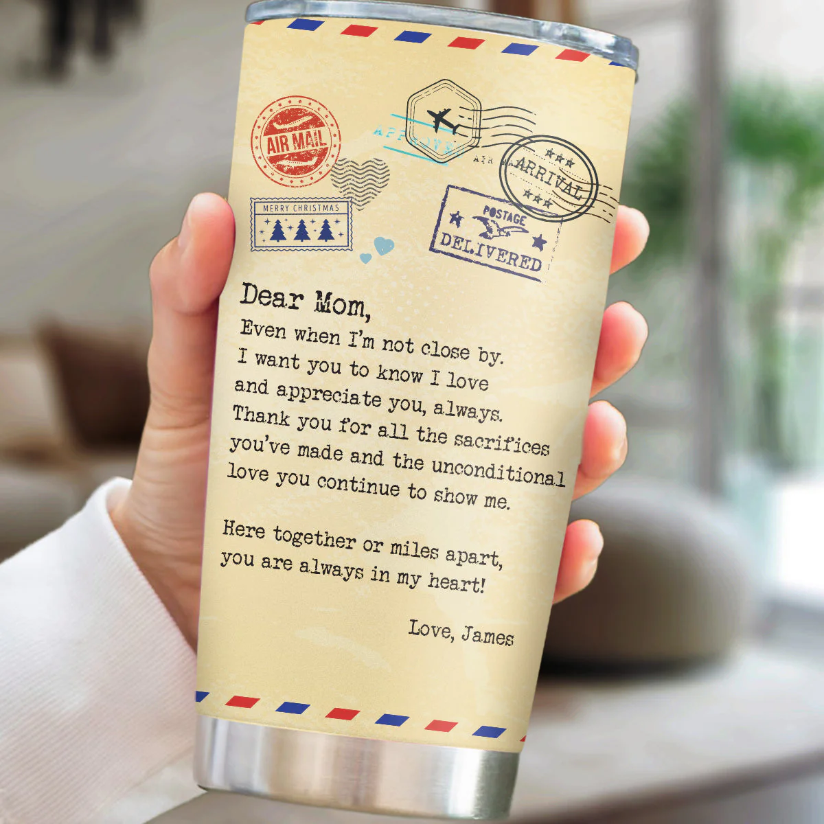 Miles Apart But Close At Heart - Personalized Custom Tumbler - Image 5
