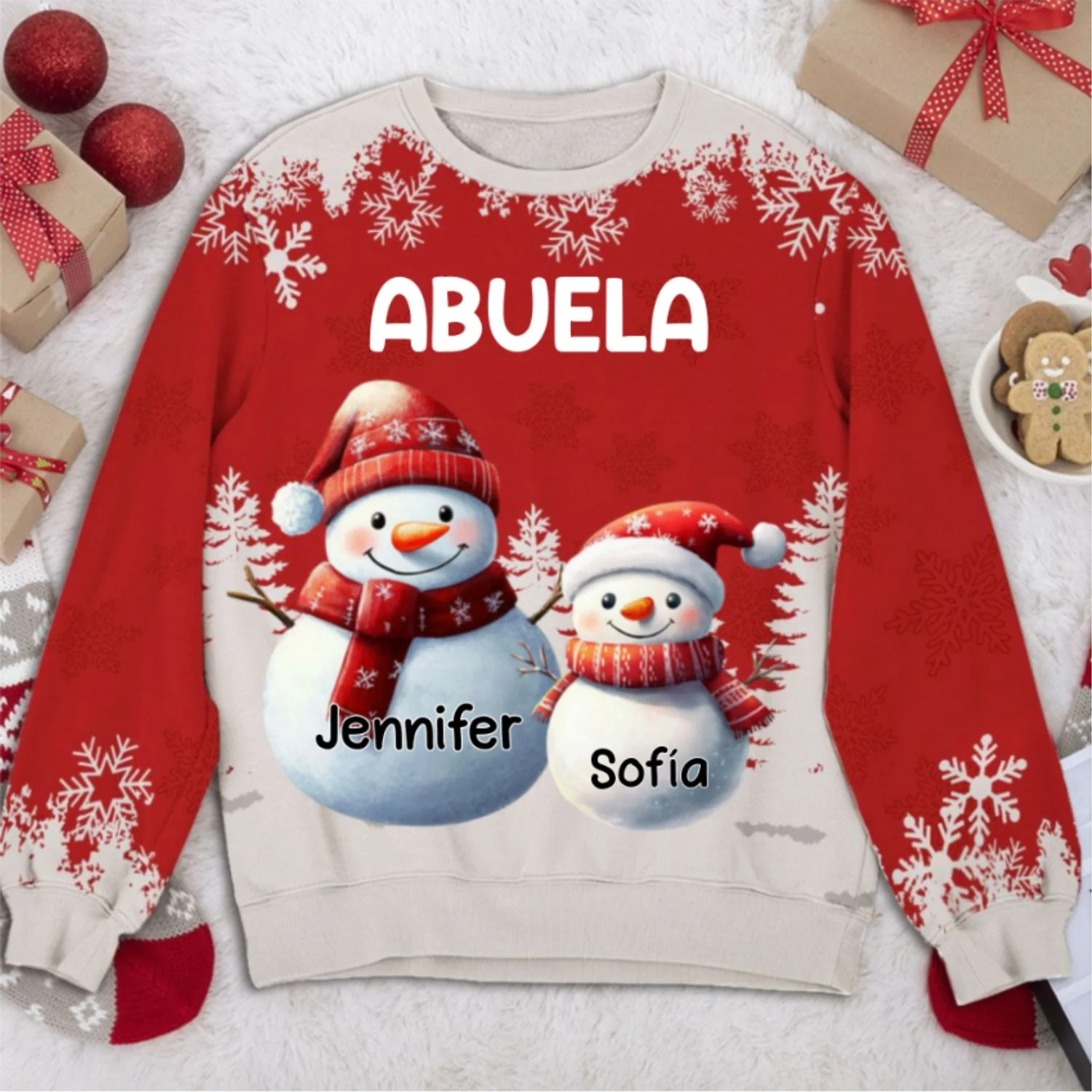 Mis Personas Favoritas Me Llaman Abuela - Sudadera Personalizada Con Estampado Integral - Image 5