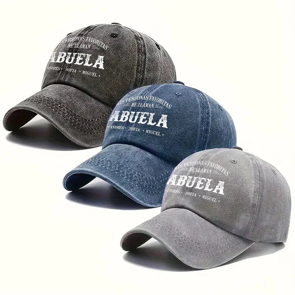 Mis Personas Favoritas Me Llaman Nana - Gorra de Mezclilla Vintage Lavada Personalizada - Image 3
