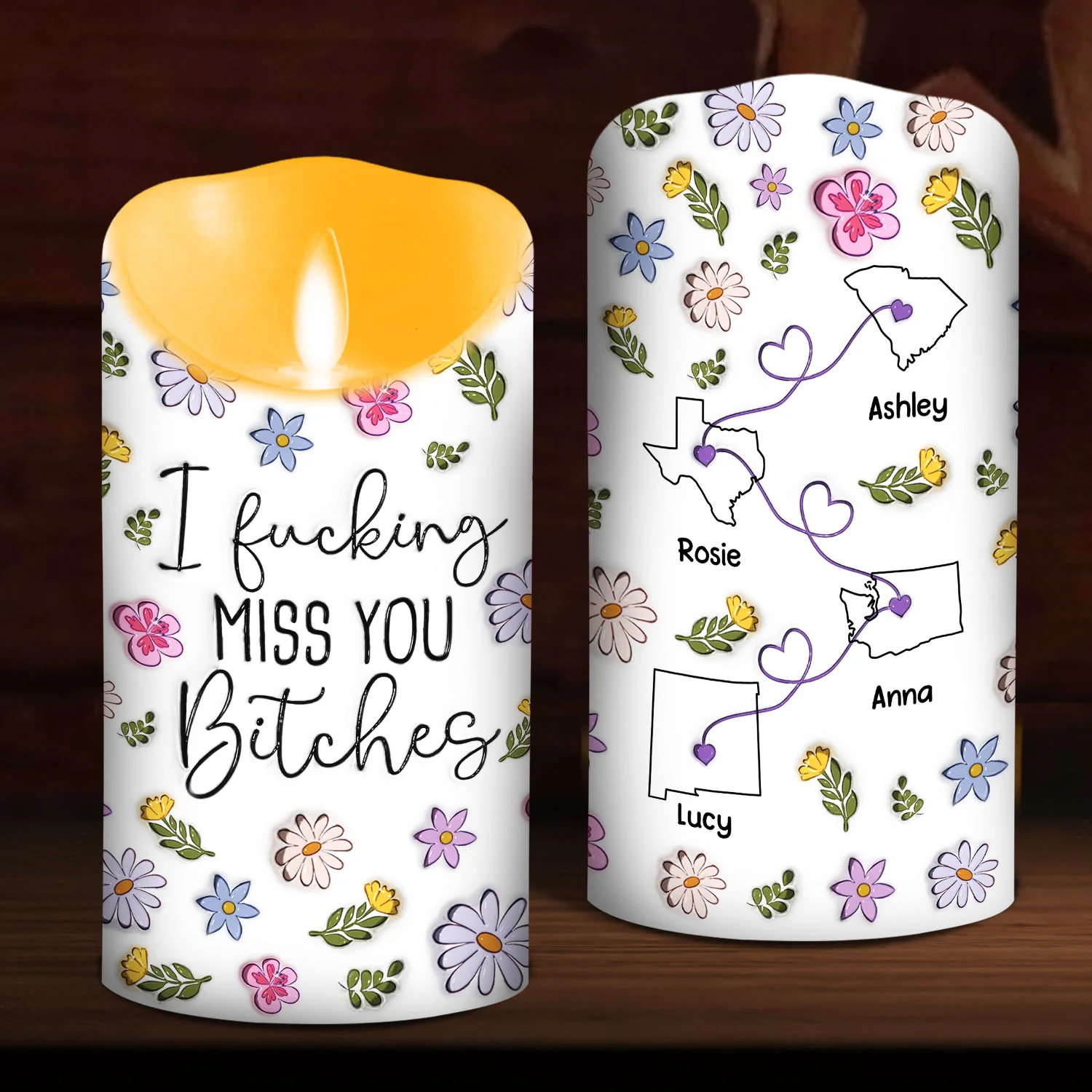 Miss My Bestie - Personalized Custom LED Candle - Image 3