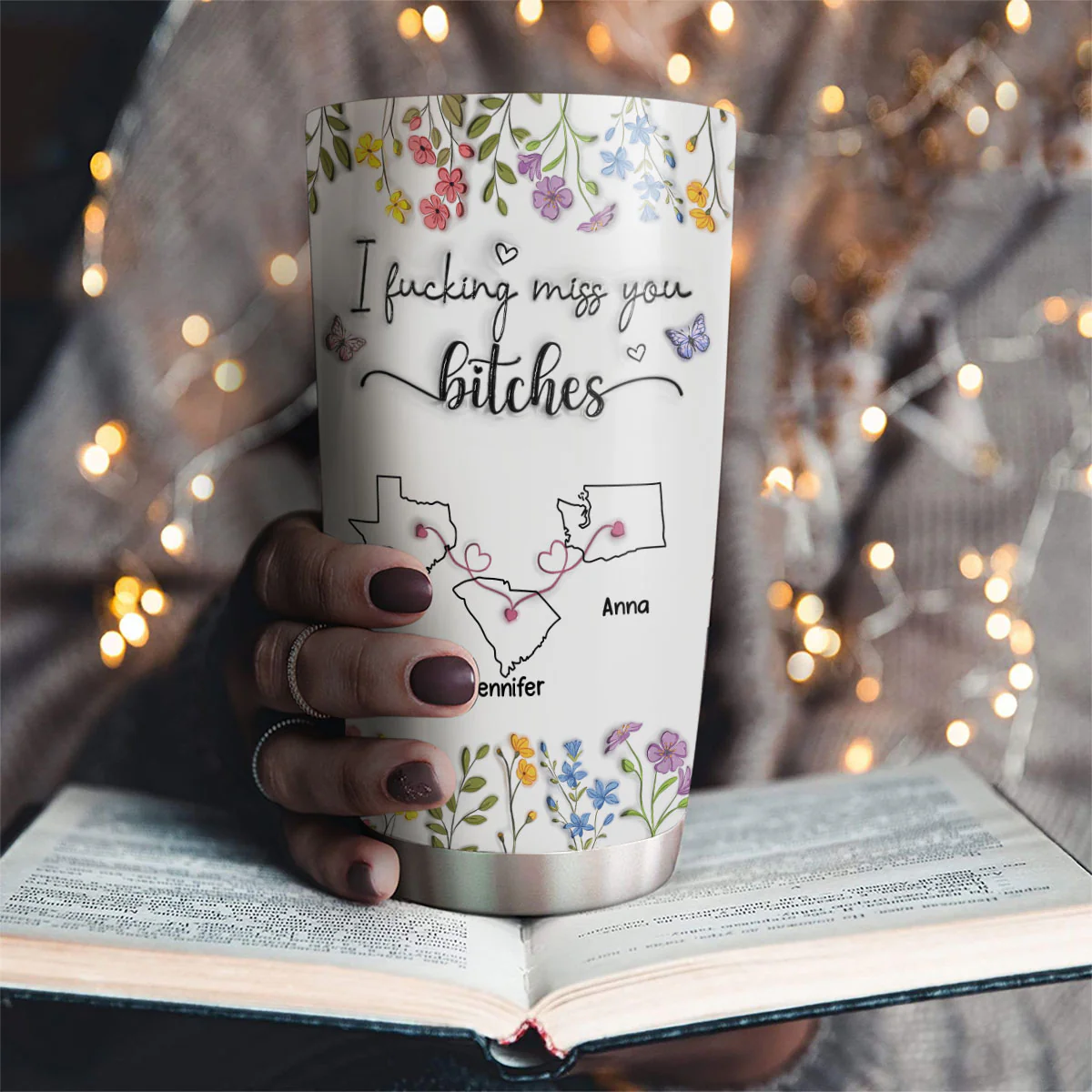 Miss My Bestie So Much - Personalized Custom 3D Inflated Effect Tumbler - Image 2