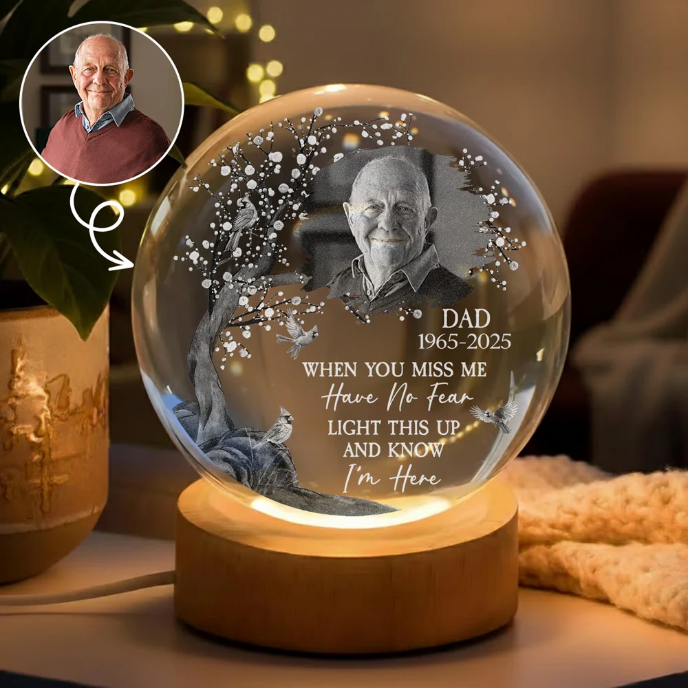 Miss You Forever - Personalized Custom Crystal Globe Lamp
