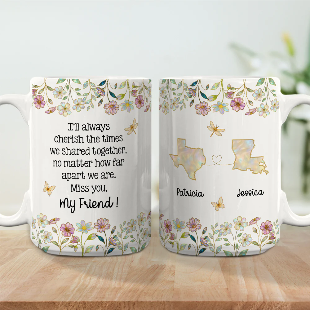 Miss You My Bestie - Personalized Custom Coffee Mug - Image 6