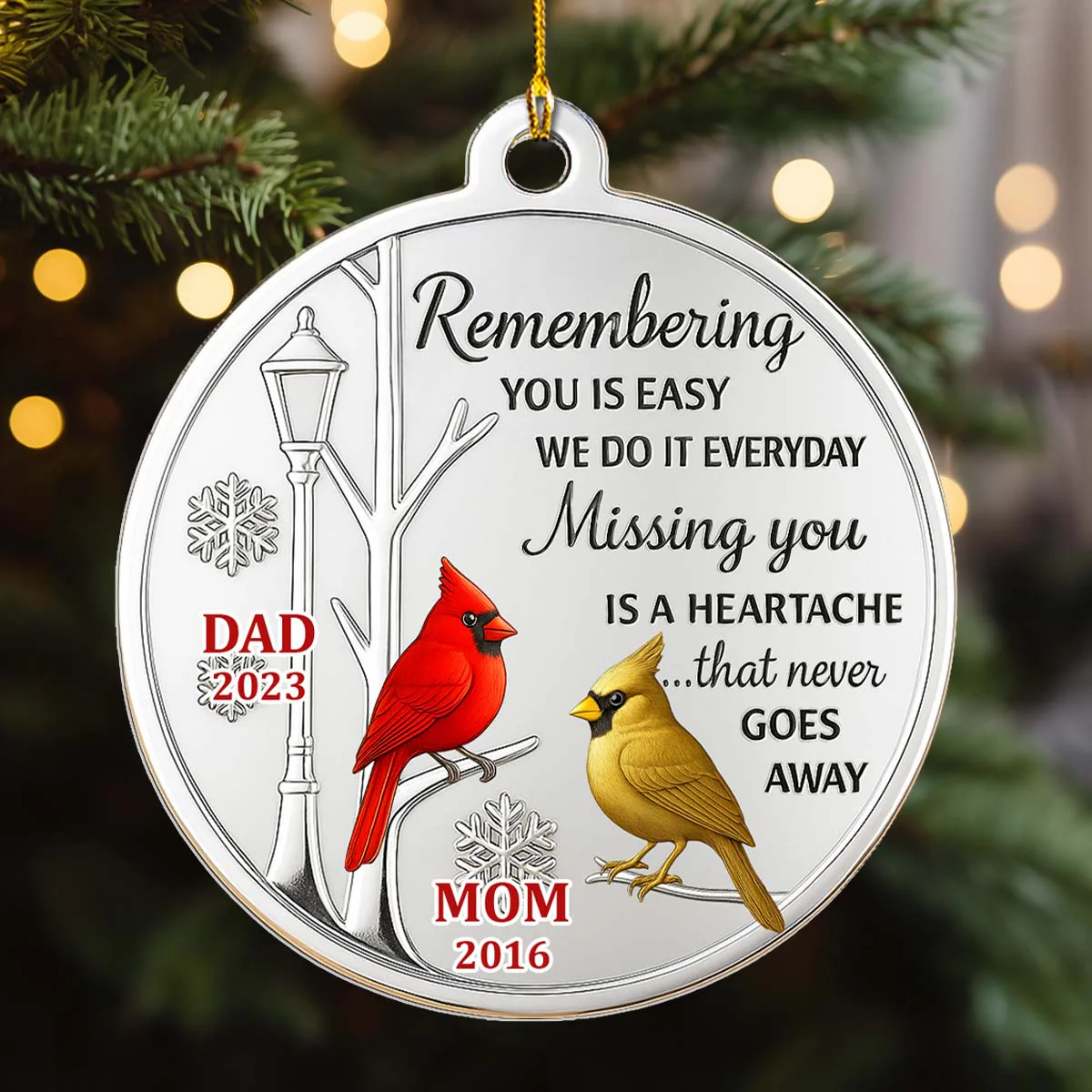 Missing You Is A Heartache - Personalized Custom Acrylic Ornament