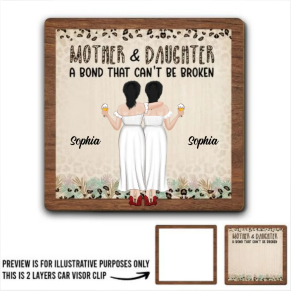 Mom And Daughter - Personalized Custom Car Visor Clip - Image 5