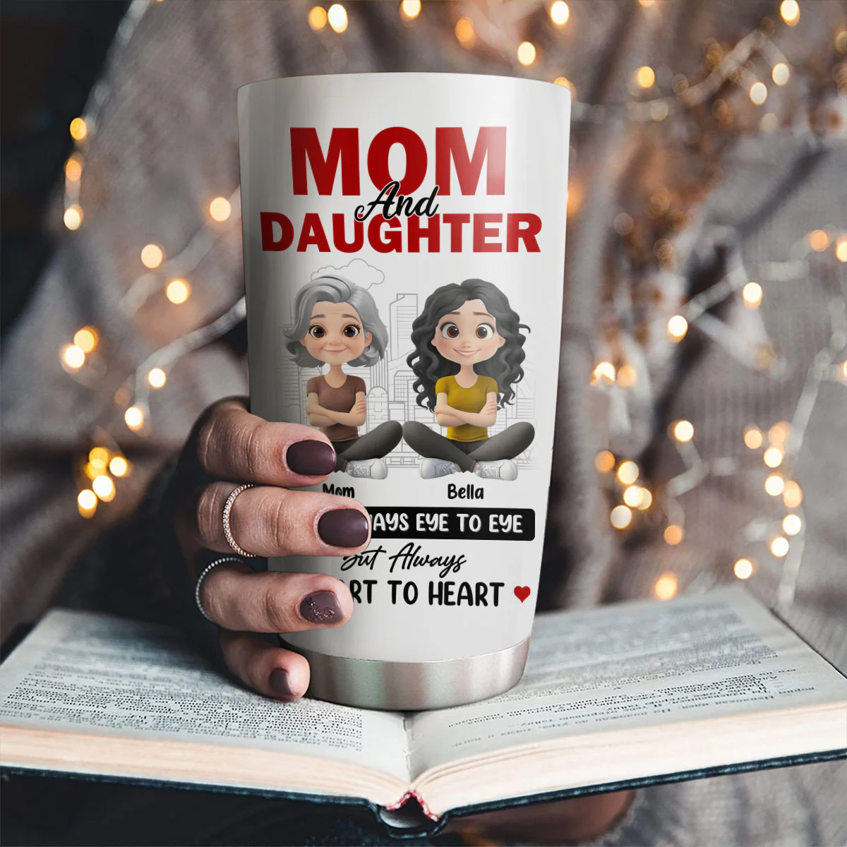 Mom And Daughter Share Love - Personalized Custom Tumbler - Image 3