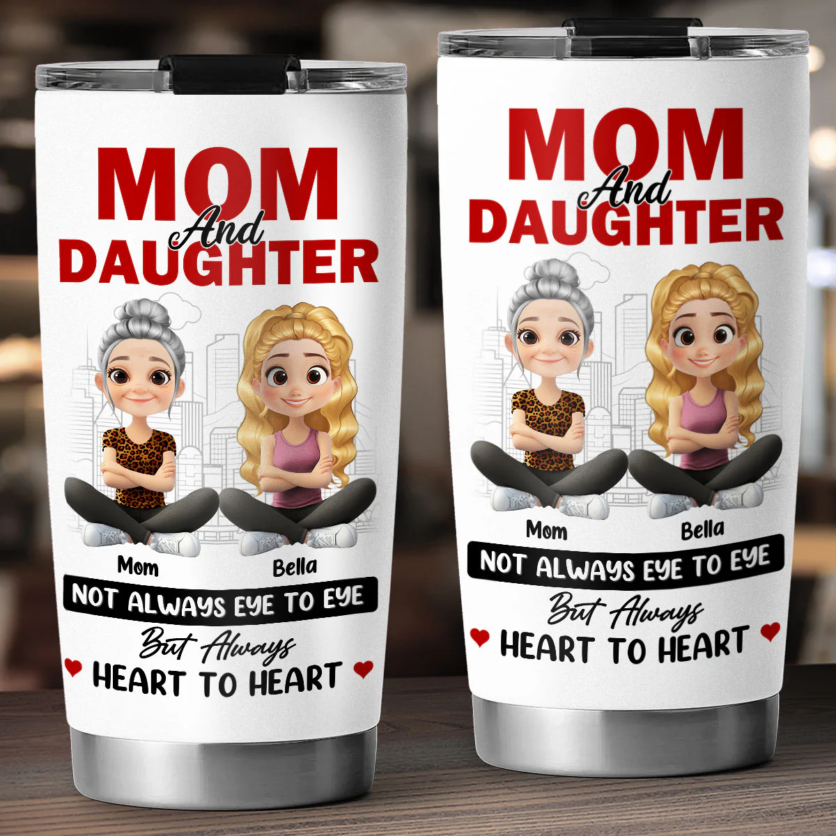 Mom And Daughter Share Love - Personalized Custom Tumbler - Image 4