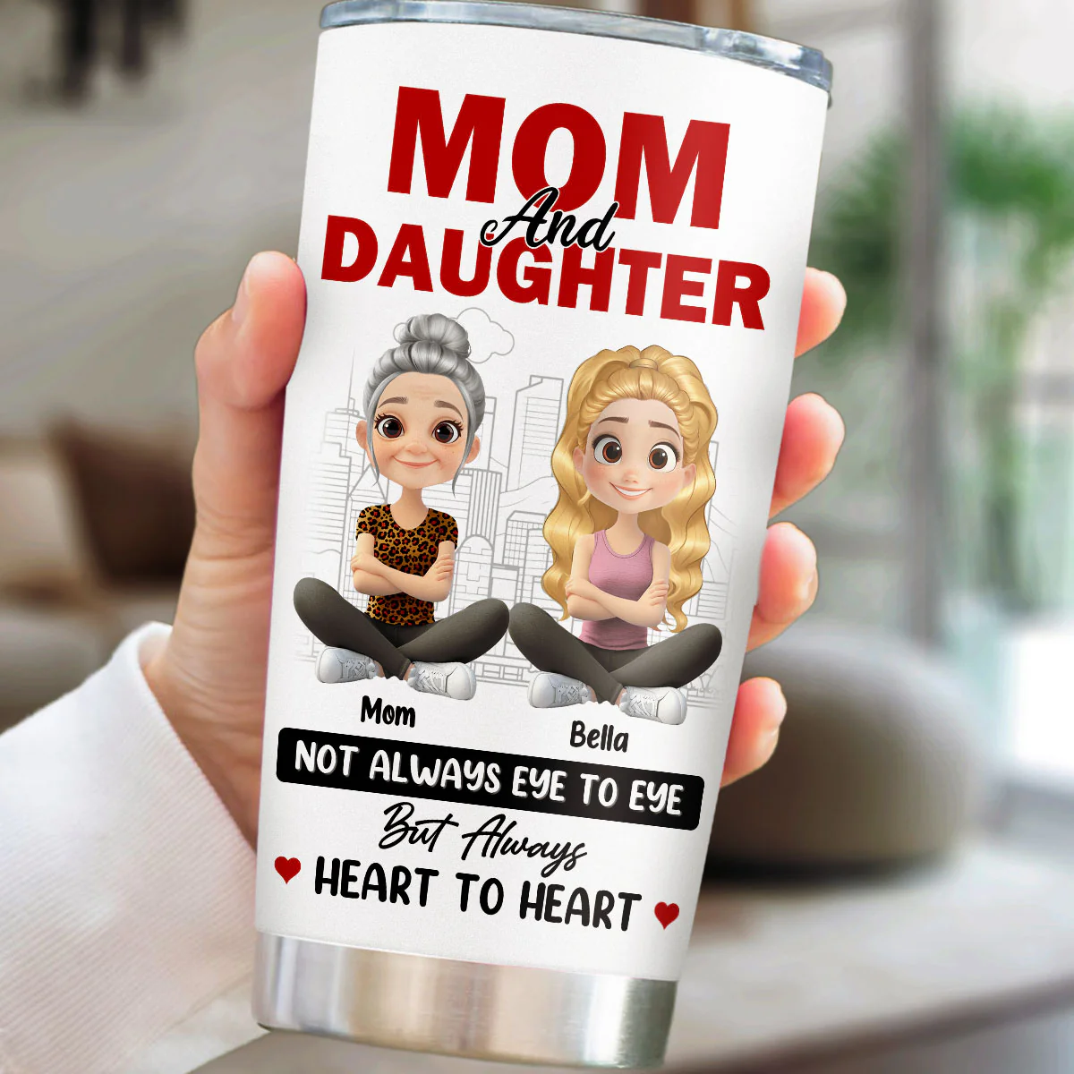 Mom And Daughter Share Love - Personalized Custom Tumbler - Image 5