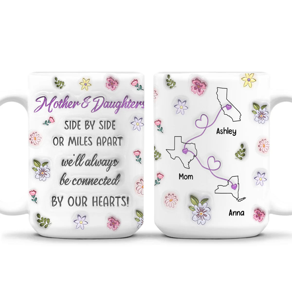 Mom And Daughter Unbreakable Bond - Personalized Custom 3D Inflated Effect Mug - Image 7