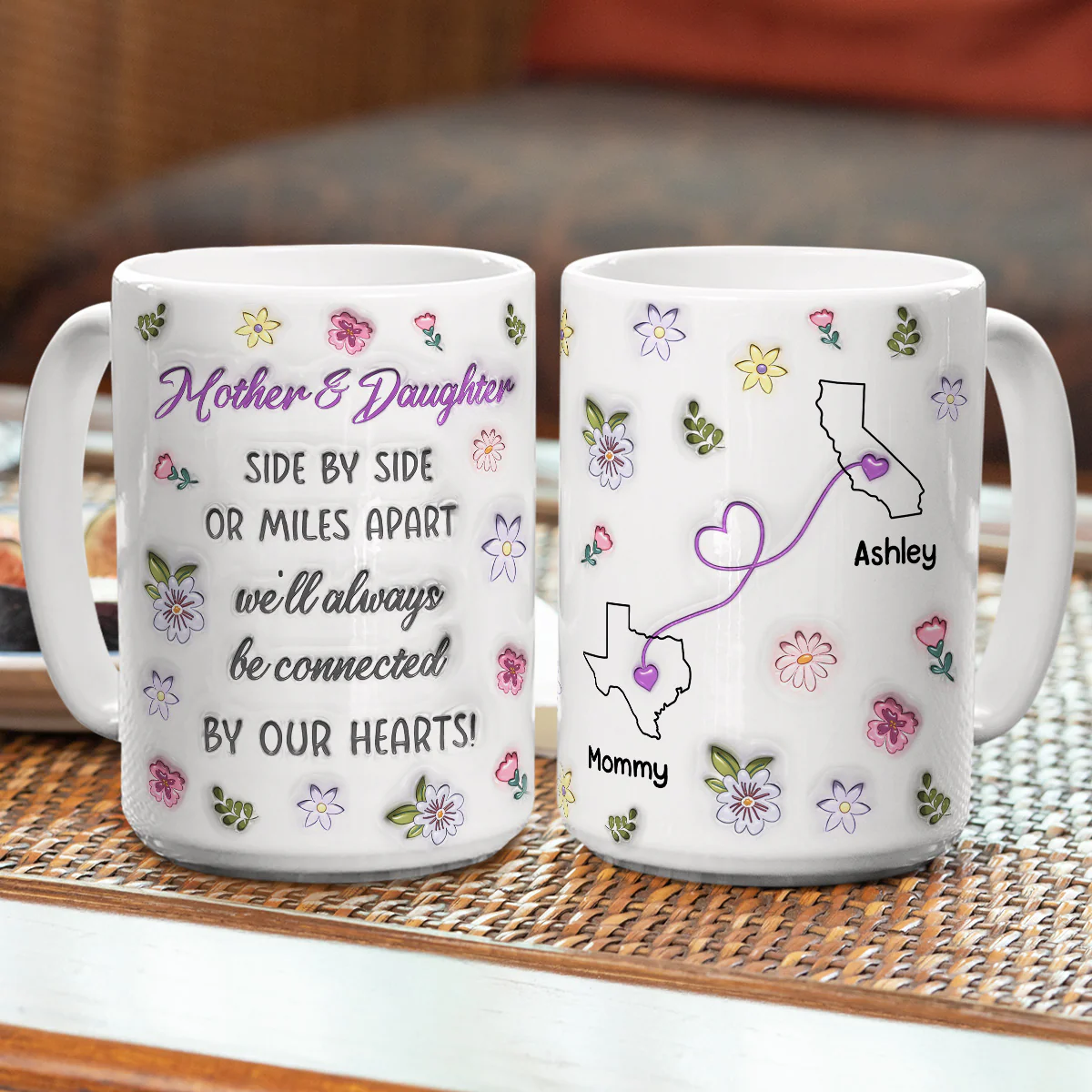 Mom And Daughter Unbreakable Bond - Personalized Custom 3D Inflated Effect Mug - Image 8