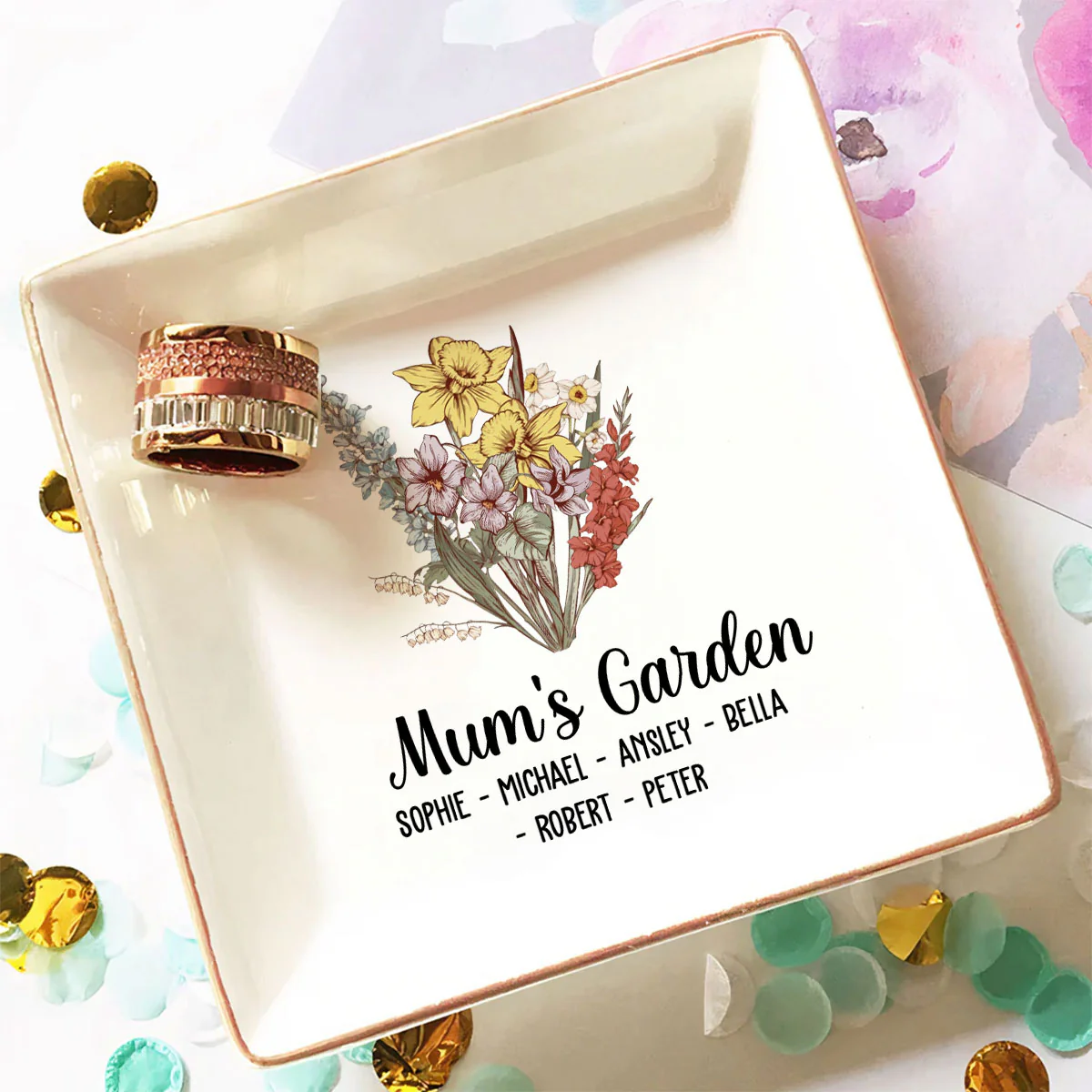 Mom Garden - Personalized Custom Jewelry Dish - Image 2