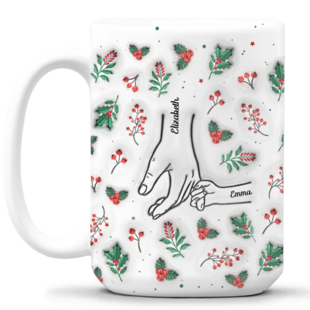 Mom Hold Our Hearts - Personalized Custom 3D Inflated Effect Mug - Image 10