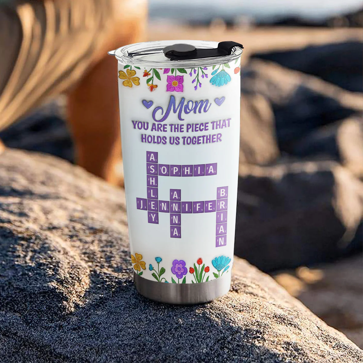 Mom Holds Us Together - Personalized Custom 3D Inflated Effect Tumbler - Image 2