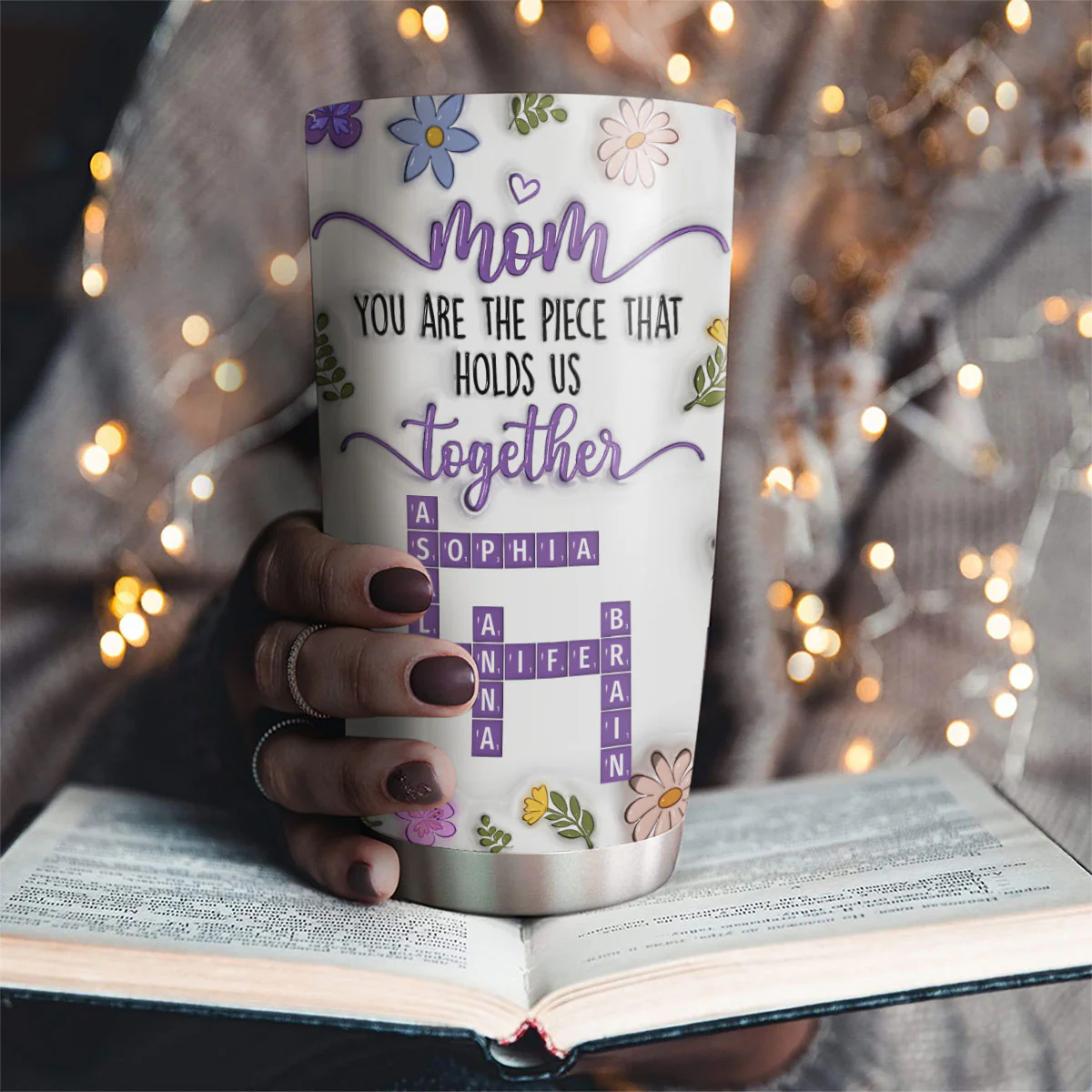 Mom Holds Us Together - Personalized Custom 3D Inflated Effect Tumbler - Image 4