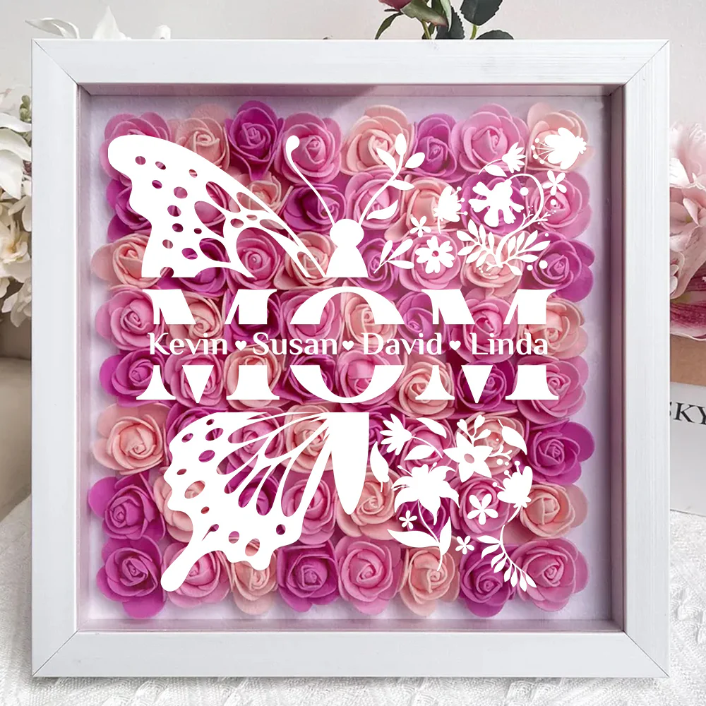 Mom Means Everything - Personalized Custom Flower Shadow Box - Image 2