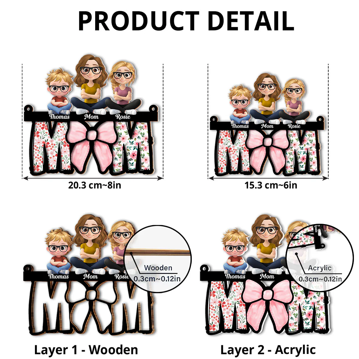 Mom Put A Bow On It - Personalized Custom Suncatcher - Image 4