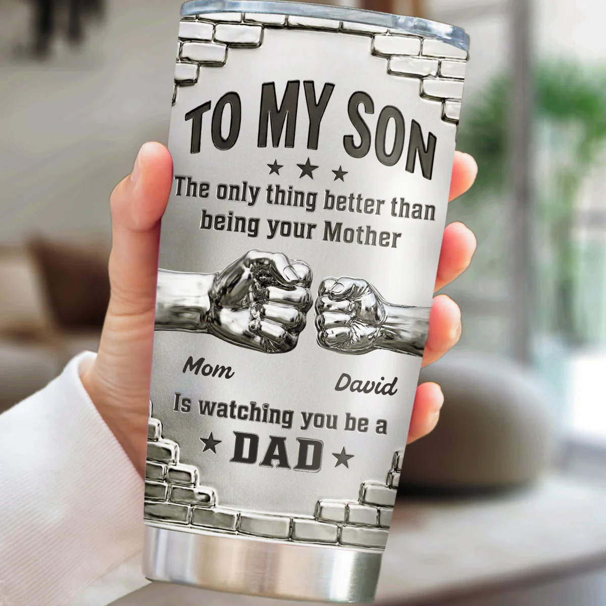 Mom Watching You Grow - Personalized Custom 3D Effect Tumbler - Image 2