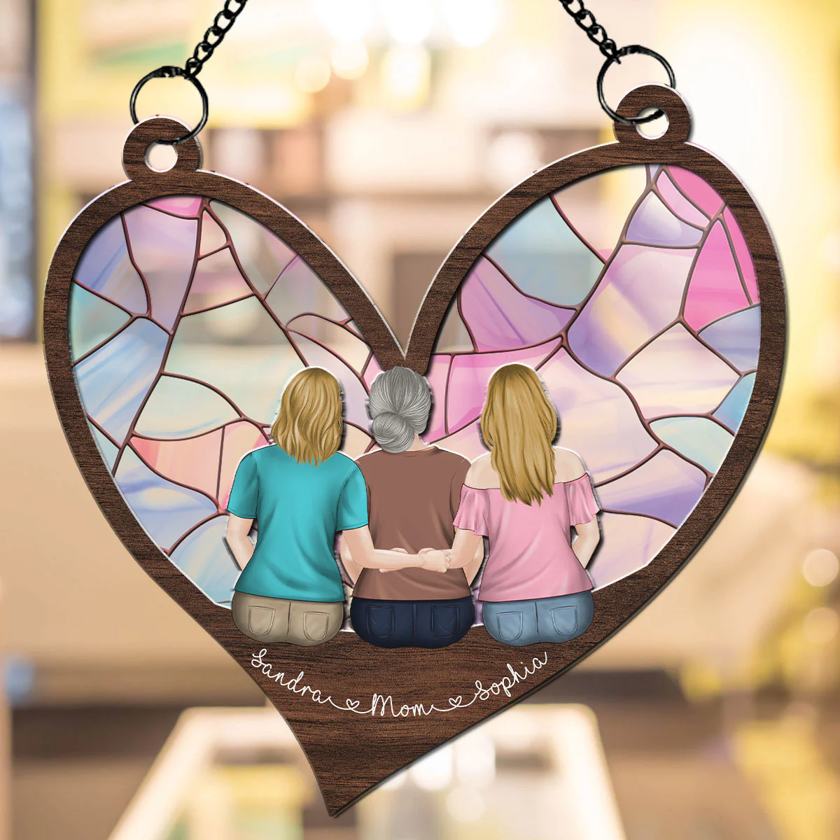 Mom We Love You - Personalized Custom Suncatcher - Image 3