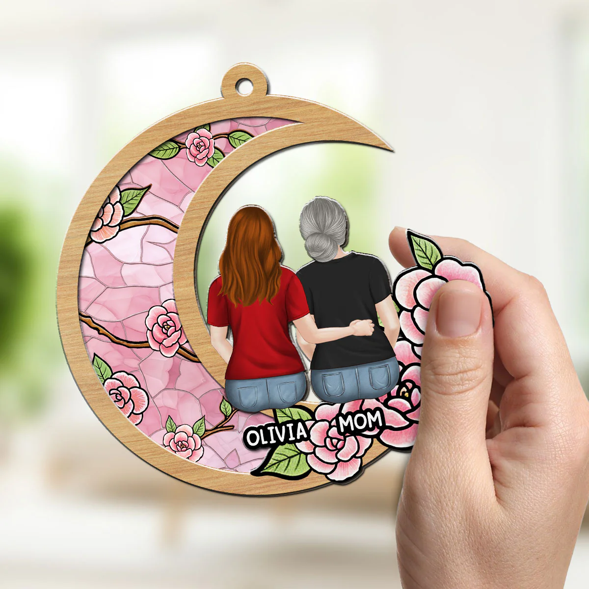 Mom We Love You So Much - Personalized Custom Suncatcher - Image 3